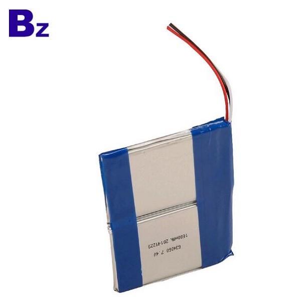 定制高品質 BZ 634060 7.4V 1600mAh 鋰聚合物電池