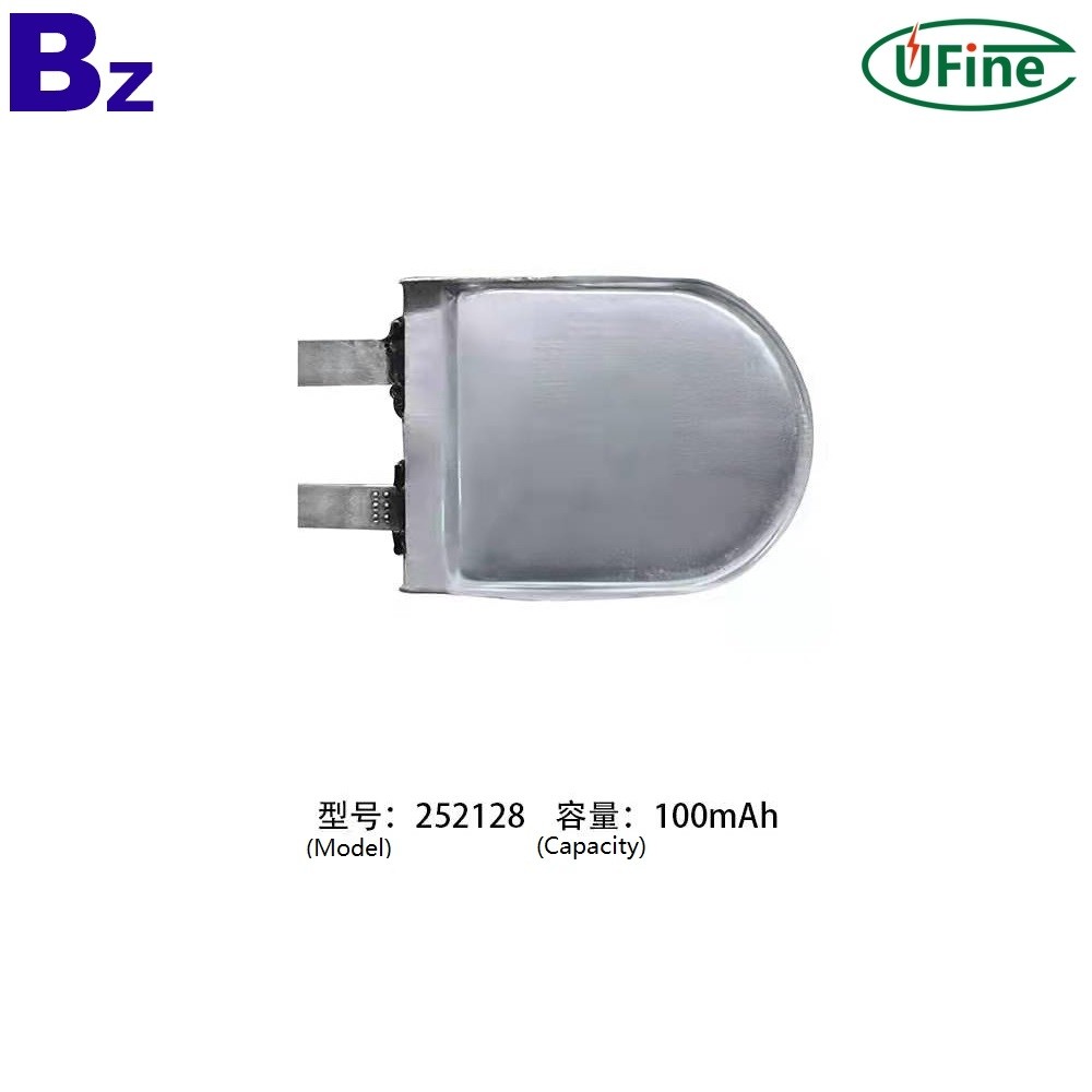 定制異形電池 BZ 252128 3.7V 100mAh 鋰聚合物電池