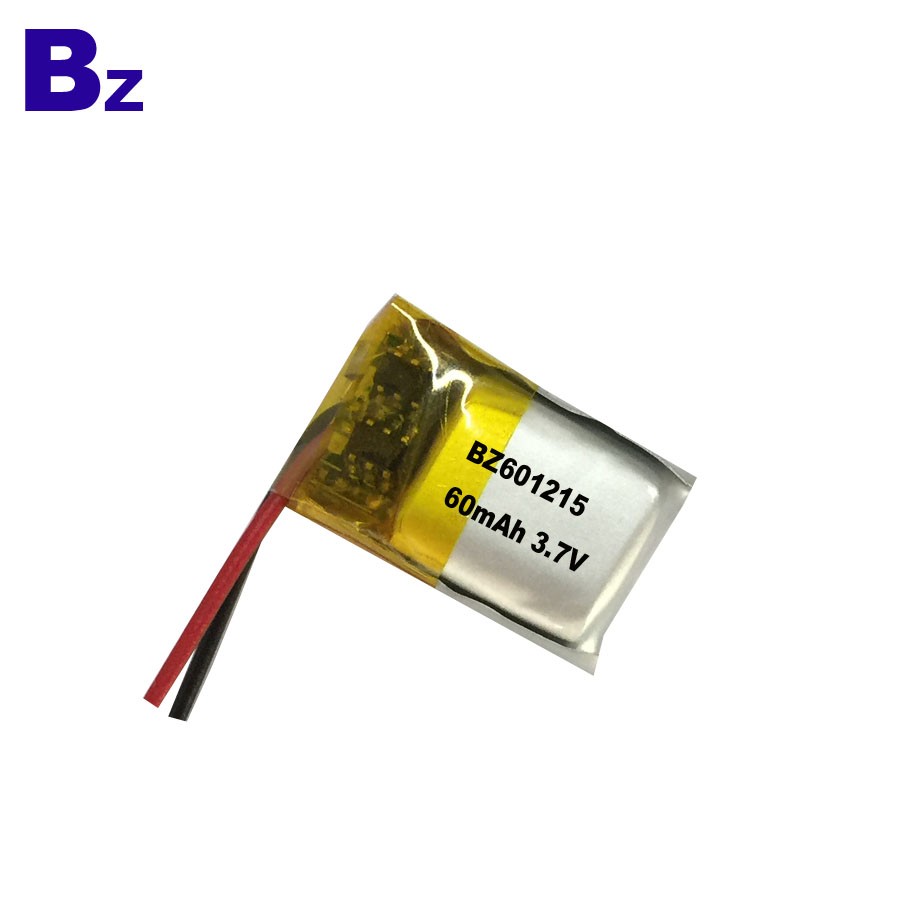 601215 60mAh 3.7V 用於數碼產品的LiPo電池