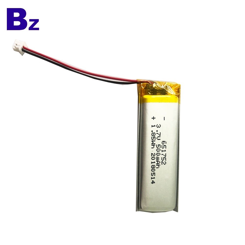 651752 3.7V 500mAh 鋰電池