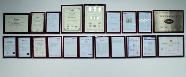 聚合物鋰電池 Certifications 6 聚合物鋰電池