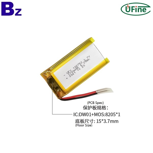 102752 3.7V 1700mAh 可充電鋰電池