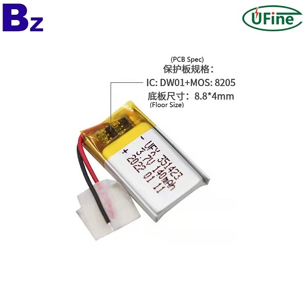 351423 3.7V 140mAh 可充電鋰電池