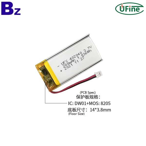 402040 3.7 280mAh 鋰聚合物電池