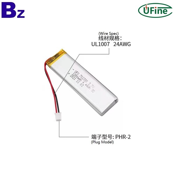 702380 3.7V 1200mAh 3C放電鋰聚合物電池