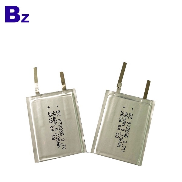 電池供應商 OEM BZ 072836 3.7V 40mAh 可充電超薄電池