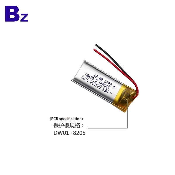 中國工廠定制130mAh鋰聚合物電池
