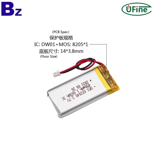602040 3.7V 450mAh 3C 鋰聚合物電池 