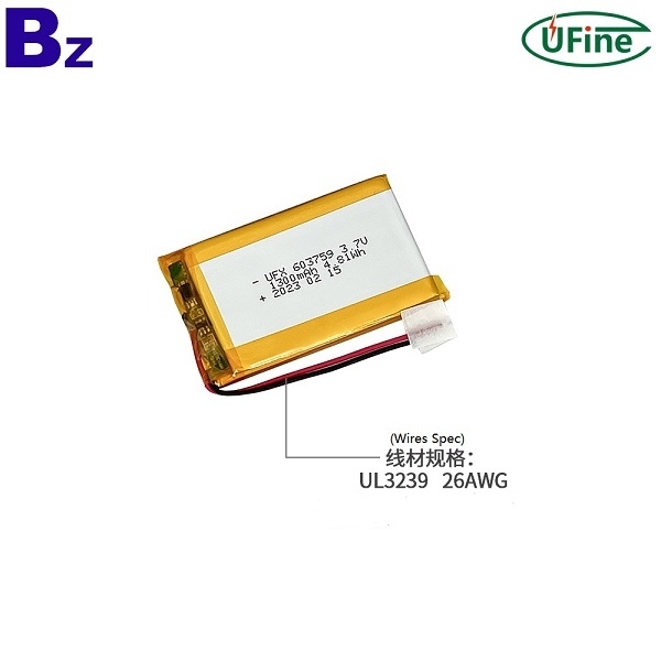 603759 3.7V 1300mAh 鋰聚合物電池