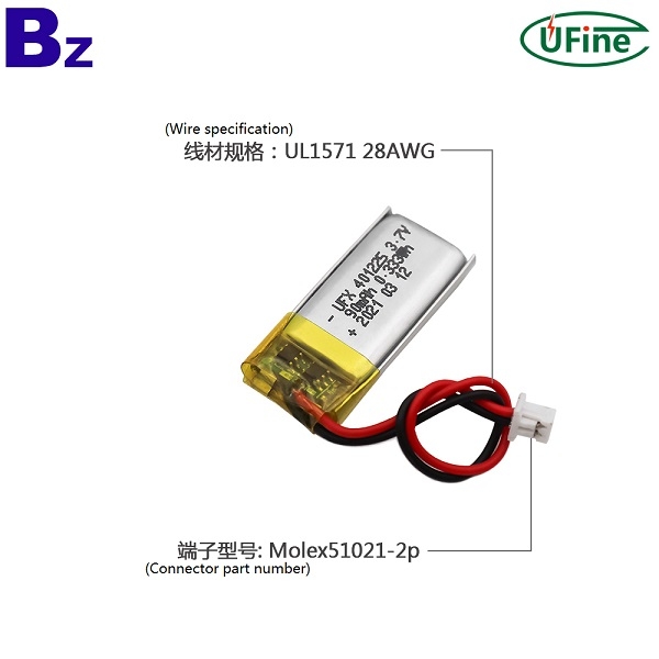 401225 3.7V 90mAh鋰聚合物電池